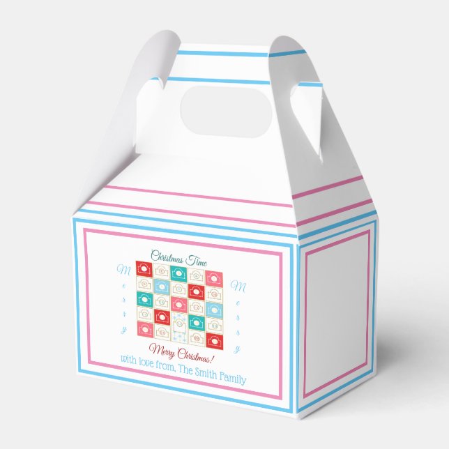 Vintage Christmas Advent Calendar Personalizable Favour Box (Front Side)