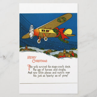 Vintage Christmas Aeroplane Stationery