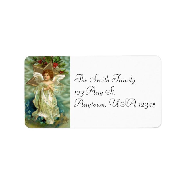 Vintage Christmas Angel Address Labels (Front)