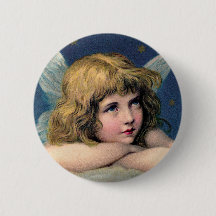 Vintage Christmas Angel and Gold Stars