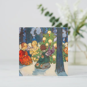 Vintage Christmas angel art Holiday card