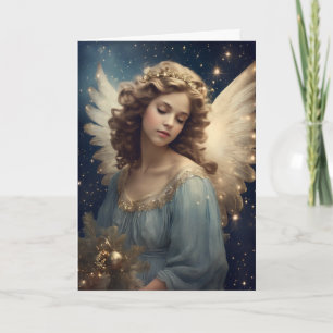 Vintage Christmas Angel Card Custom Message Art