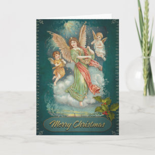 Vintage Christmas Angel & Cherubs Card