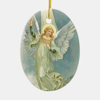Vintage Christmas Angel Fine Art Ceramic Tree Decoration