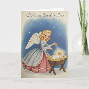 Vintage Christmas Angel Holiday Card