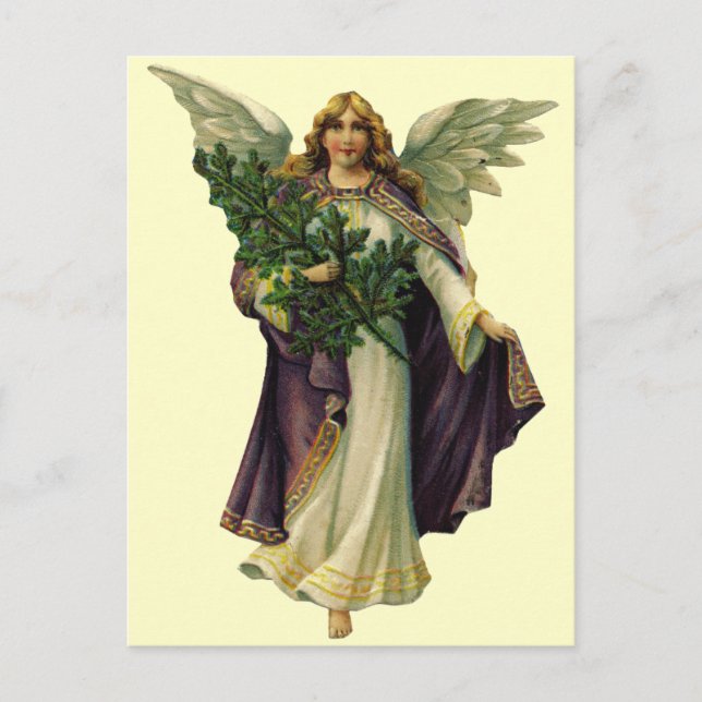 Vintage Christmas Angel Holiday Postcard (Front)