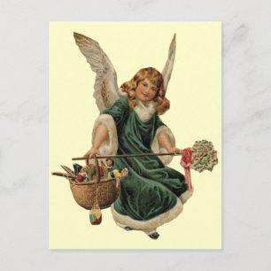 Vintage Christmas Angel Holiday Postcard