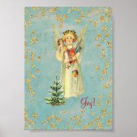 Vintage Christmas Angel Joy! 5x7