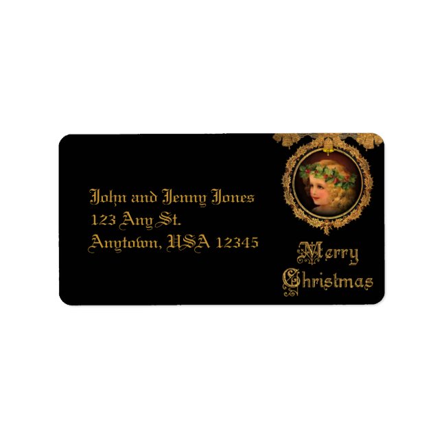 Vintage Christmas Angel Label (Front)