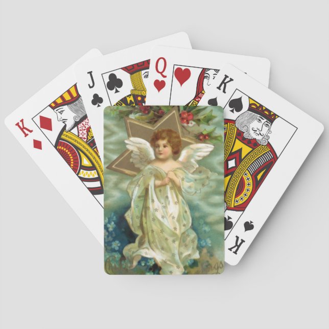 Vintage Christmas Angel Playing Cards (Back)