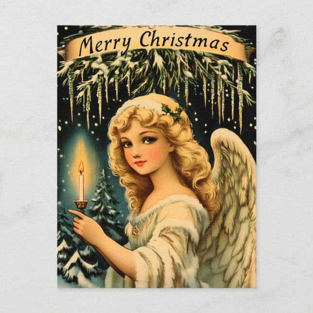 Vintage Christmas Angel Postcard (Front)