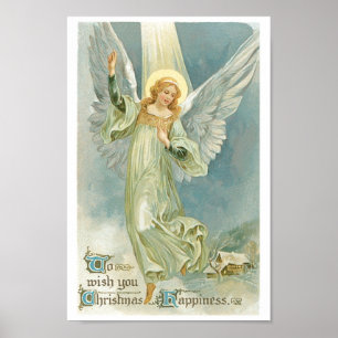 Vintage Christmas Angel Poster
