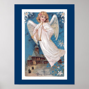 Vintage Christmas Angel Poster
