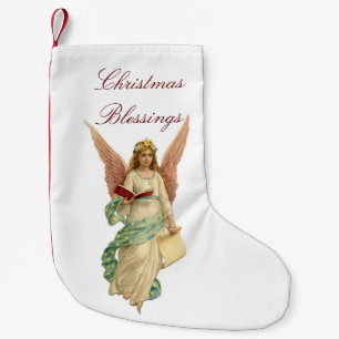 Vintage Christmas Angel Small Christmas Stocking