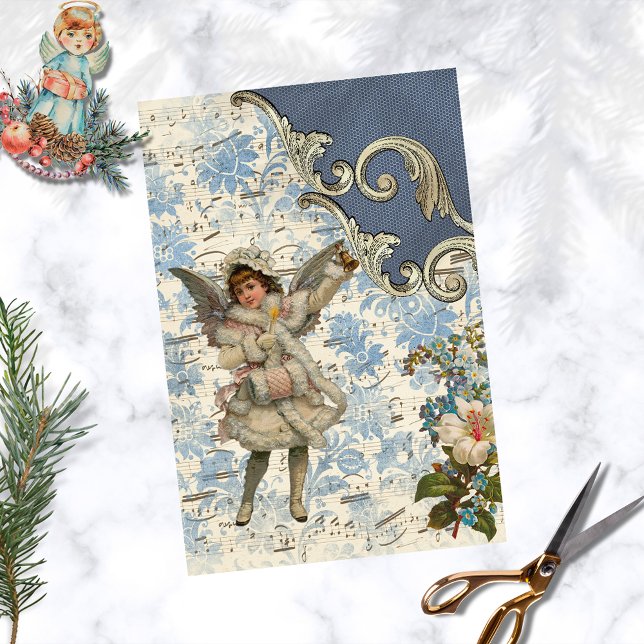 Vintage Christmas Angel Song Decoupage Craft Tissue Paper (Creator Uploaded)