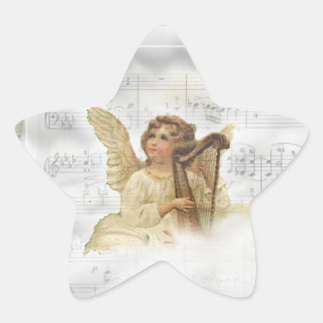 Vintage Christmas Angel Sticker (Front)