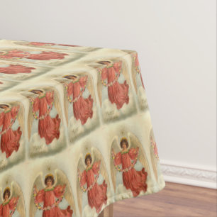 Vintage Christmas Angel Tablecloth