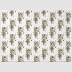 Vintage Christmas Angel & Tree Holiday  Tissue Paper