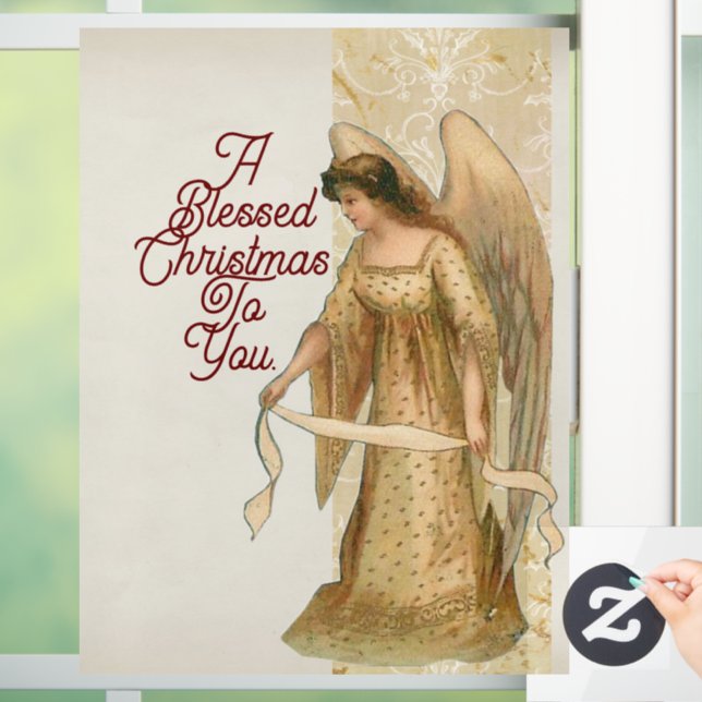 Vintage Christmas Angel Window Cling (Home)