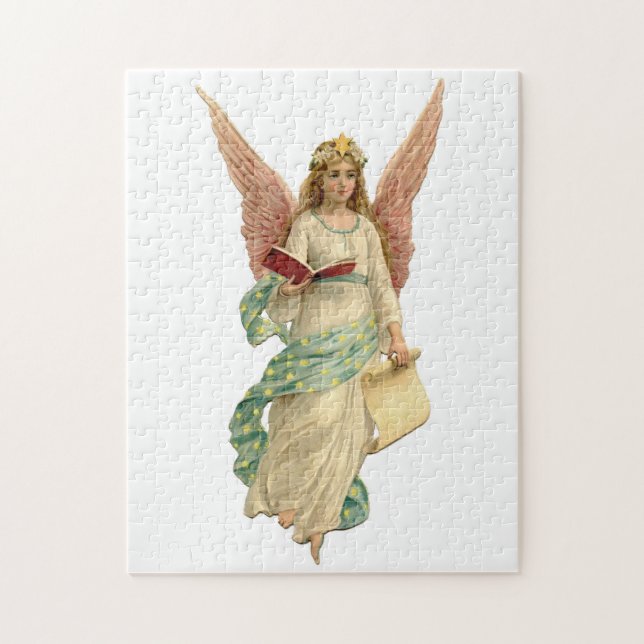 Vintage Christmas Angel With Book Jigsaw Puzzle (Vertical)