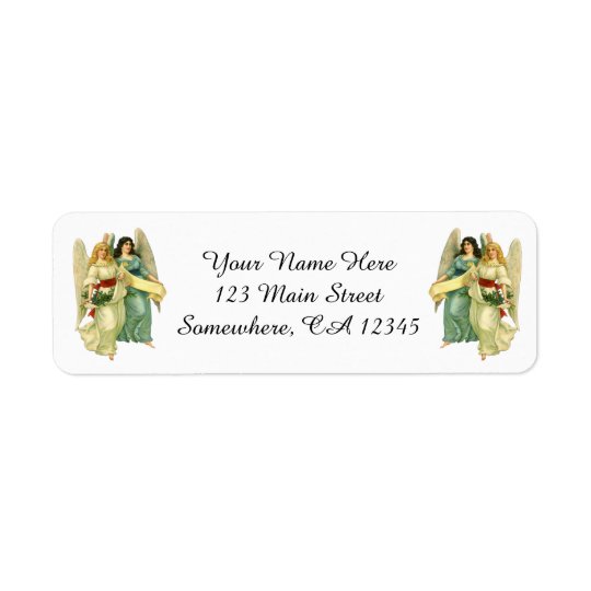 Vintage Christmas, Angelic Victorian Angels Return Address Label
