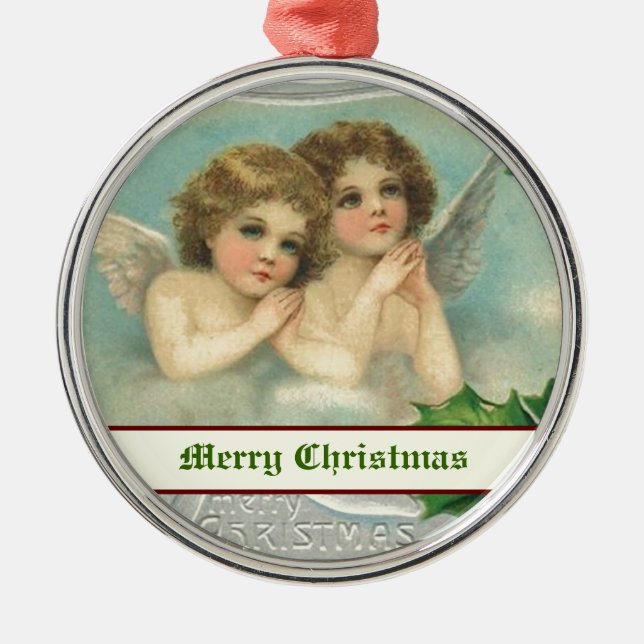 Vintage Christmas angels and holy berry ornaments (Front)