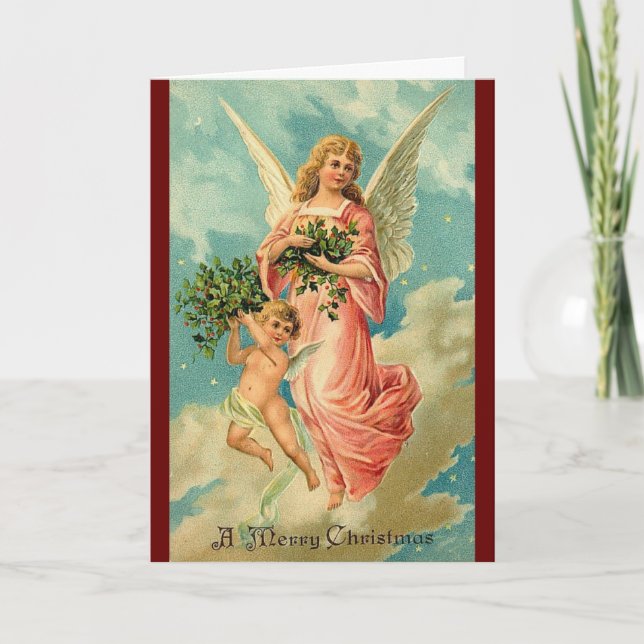 vintage Christmas angels card (Front)