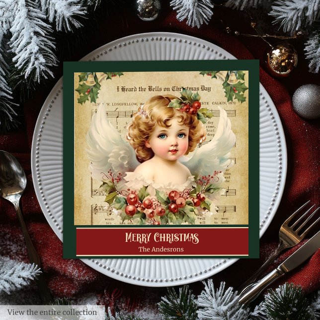 Vintage Christmas Angels Chic Holiday Napkin Style (Vintage Christmas Angels Chic Holiday Napkin Style)