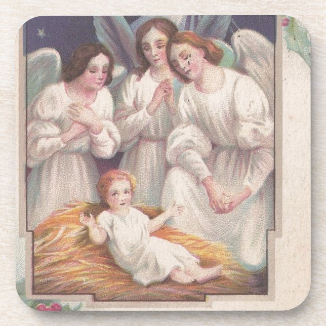 Vintage Christmas Angels Coaster (Front)