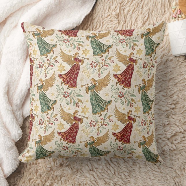 Vintage Christmas Angels Cushion (Blanket)