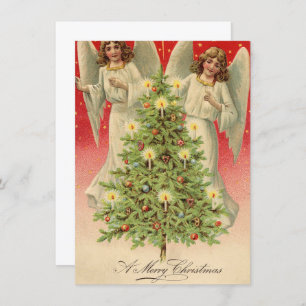 Vintage Christmas Angels Holiday Card