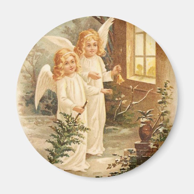 Vintage Christmas Angels Magnet (Front)