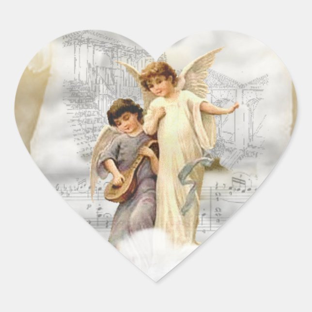 Vintage Christmas Angels Sticker (Front)