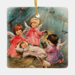 Vintage Christmas Angels With Baby Jesus Ceramic Ornament<br><div class="desc">Vintage Christmas Angels With Baby Jesus Ceramic Tree Ornament.</div>