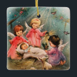 Vintage Christmas Angels With Baby Jesus Ceramic Ornament<br><div class="desc">Vintage Christmas Angels With Baby Jesus Ceramic Tree Ornament.</div>