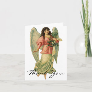 Vintage Christmas, Antique Victorian Angel Holiday Card