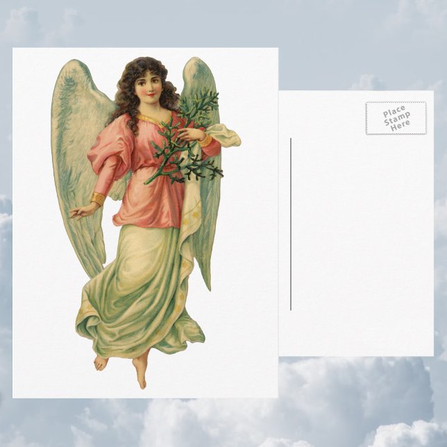 Vintage Christmas, Antique Victorian Angel Holiday Postcard (Creator Uploaded)