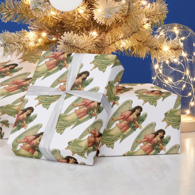 Vintage Christmas, Antique Victorian Angel Wrapping Paper (Holidays)