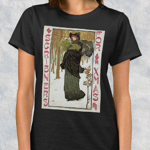Vintage Christmas Art Nouveau Scribners Cover 1895 T-Shirt