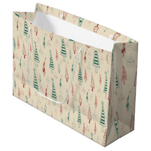 Vintage Christmas Art Plant Art One Little Christm Large Gift Bag