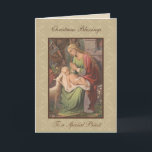 Vintage Christmas Baby Jesus Catholic Priest Holiday Card<br><div class="desc">Beautiful vintage image of the Blessed Virgin Mary and the Child Jesus on her lap.    All text and fonts can be modified.</div>