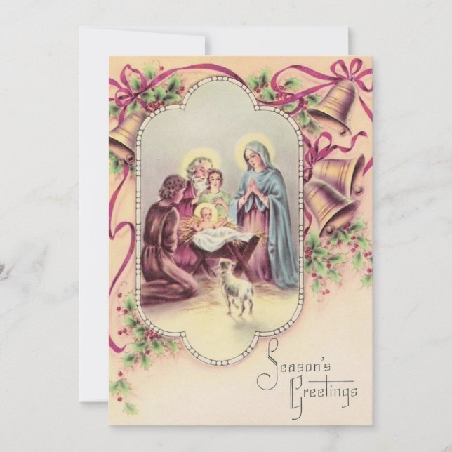 Vintage Christmas Baby Jesus Holiday Card (Front)