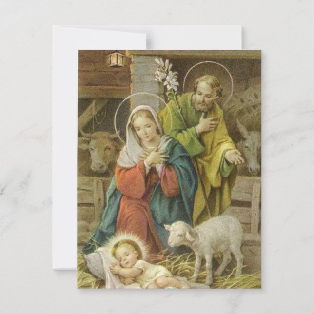 Vintage Christmas Baby Jesus Holiday Card (Front)