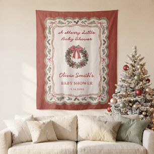 Vintage Christmas Baby Shower Tapestry