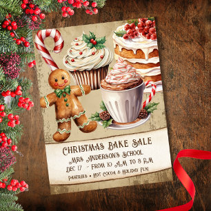 Vintage Christmas Bake Sale Invitation