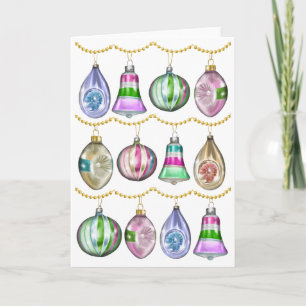Vintage Christmas Baubles Card