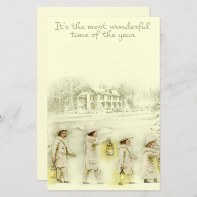 Vintage Christmas beige people (Front/Back)