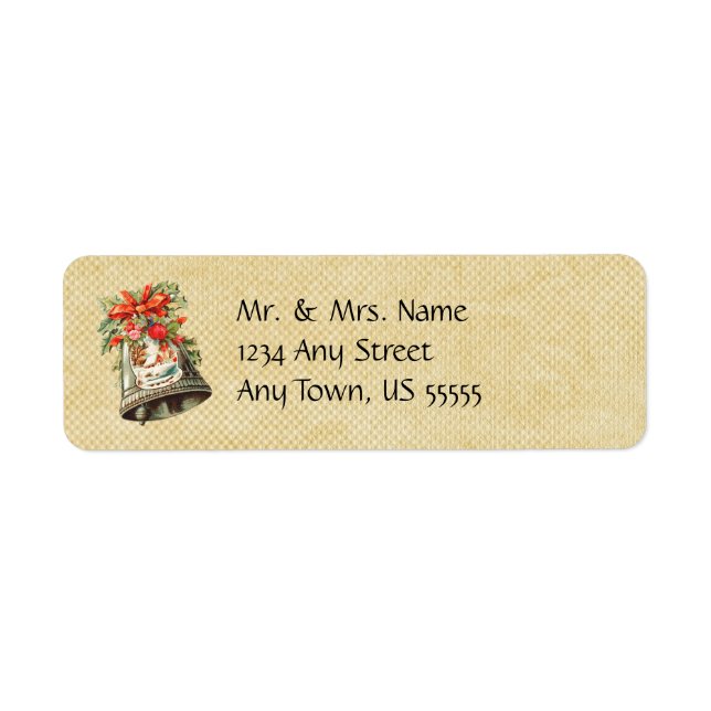 Vintage Christmas Bell Address Labels (Front)