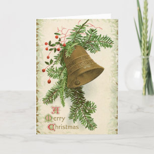 Vintage Christmas Bell (Evergreen) Card
