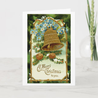 Vintage Christmas Bell Holiday Card